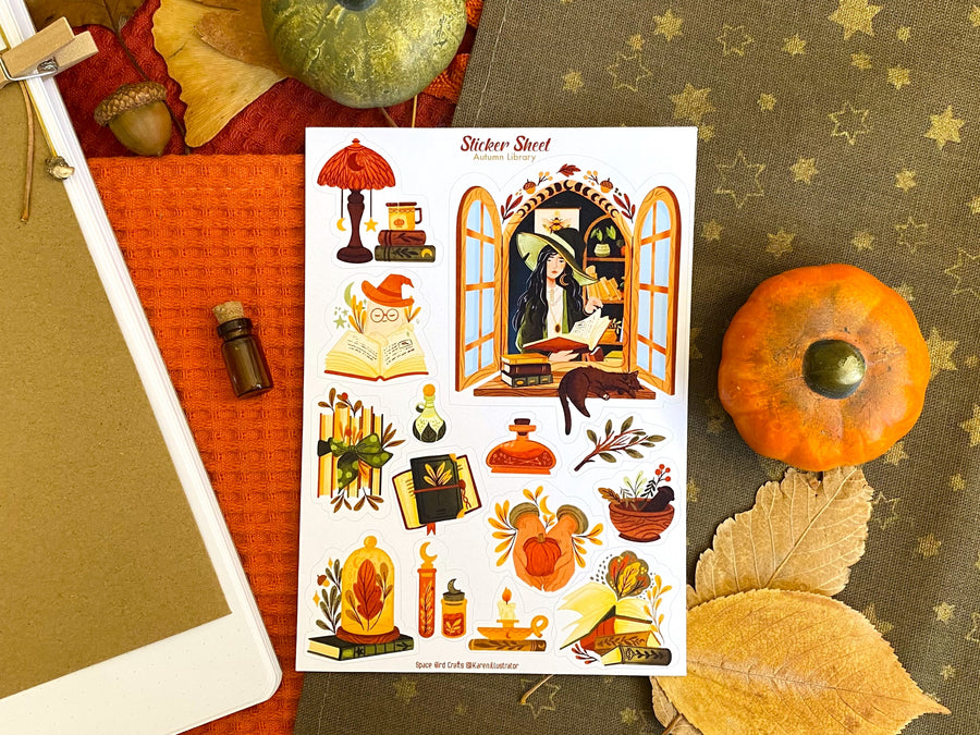 Autumn Library Sticker Sheet