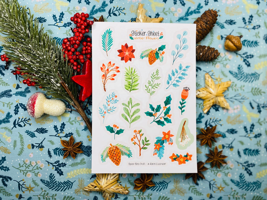 Winter Flowers Sticker Sheet