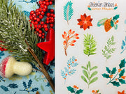 Winter Flowers Sticker Sheet