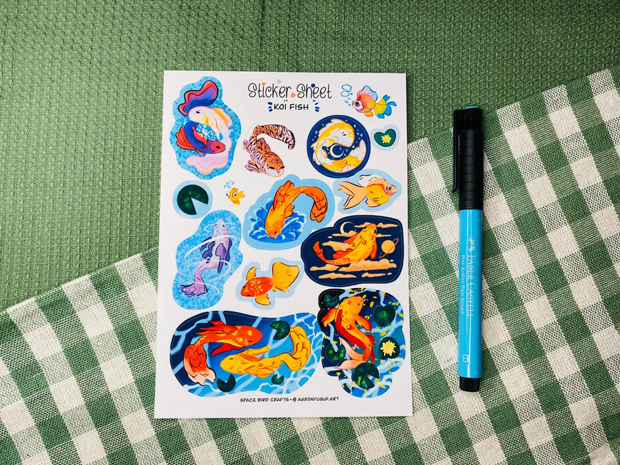 Koi Fish Sticker Sheet - Japanese Fish