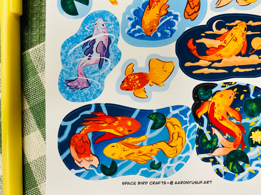 Koi Fish Sticker Sheet - Japanese Fish