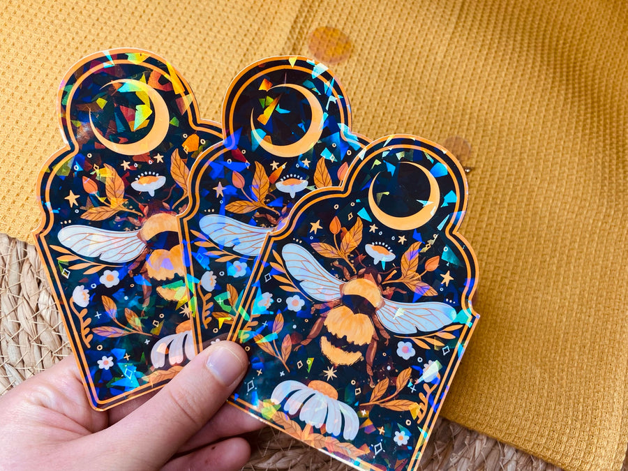 Queen Bee Holographic Vinyl Stickers - Bullet Journal Stickers