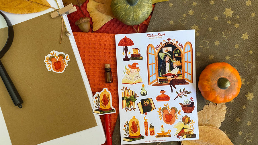 Autumn Library Sticker Sheet