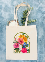 Flower Bouquet Motive Tote Bag