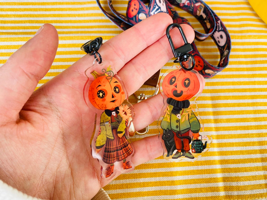 Halloween Pumpkin Couple Keycharms