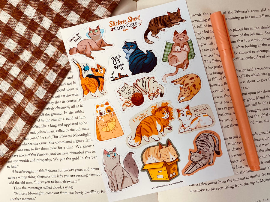 Cute Cat Sticker Sheet