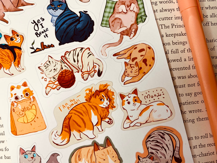 Cute Cat Sticker Sheet