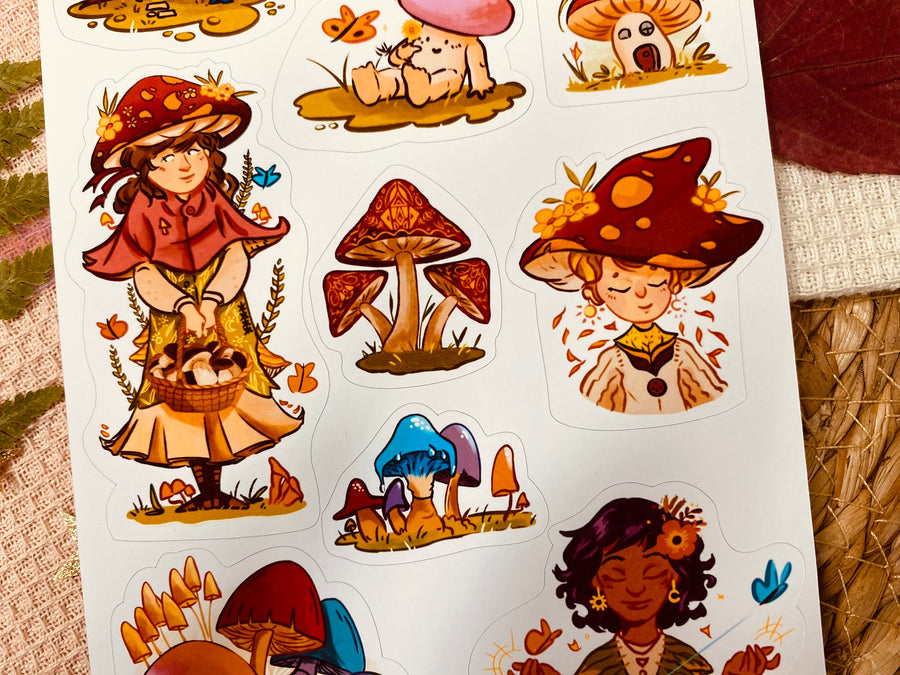 Mushroom Witch Sticker Sheet