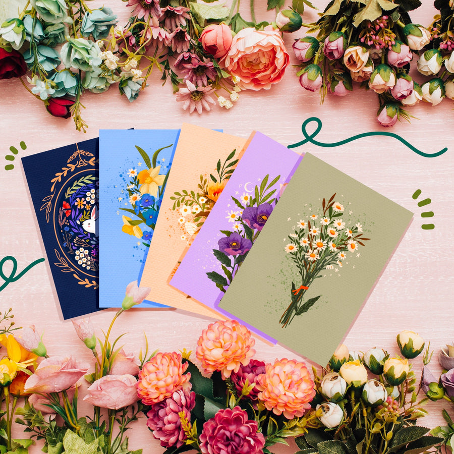 A Set of Floral Post Cards