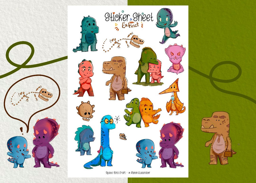 Extinct - Dino Sticker Sheet