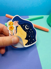 Moon Girl Glossy Sticker