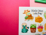 Cute Frog Sticker Sheet