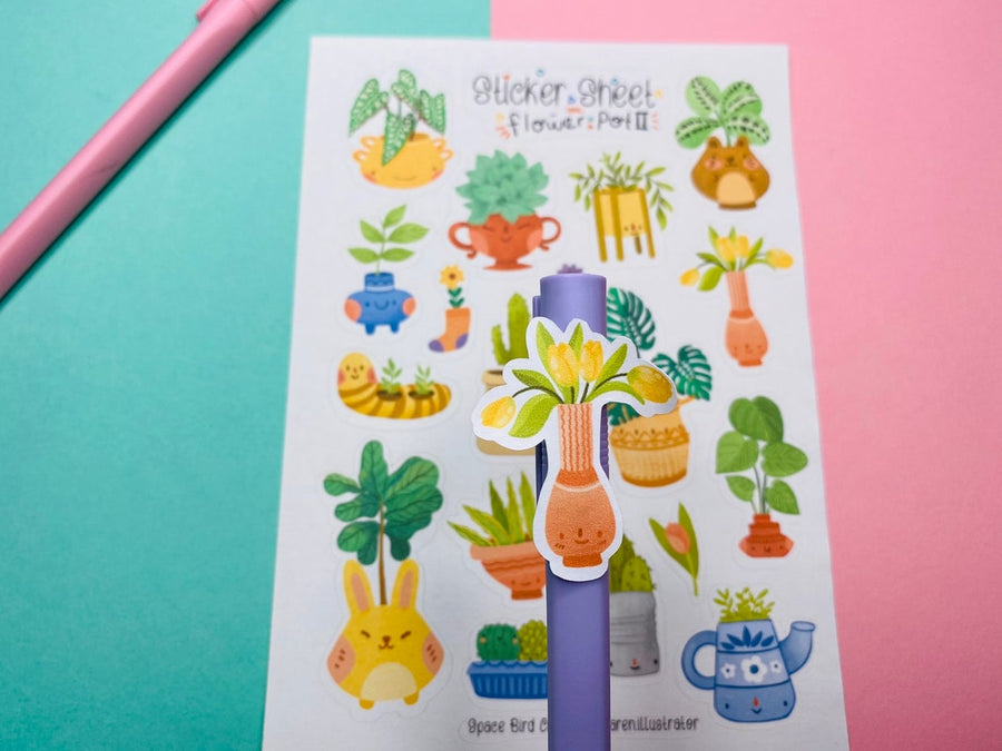 Flower Pot 2 Sticker Sheet