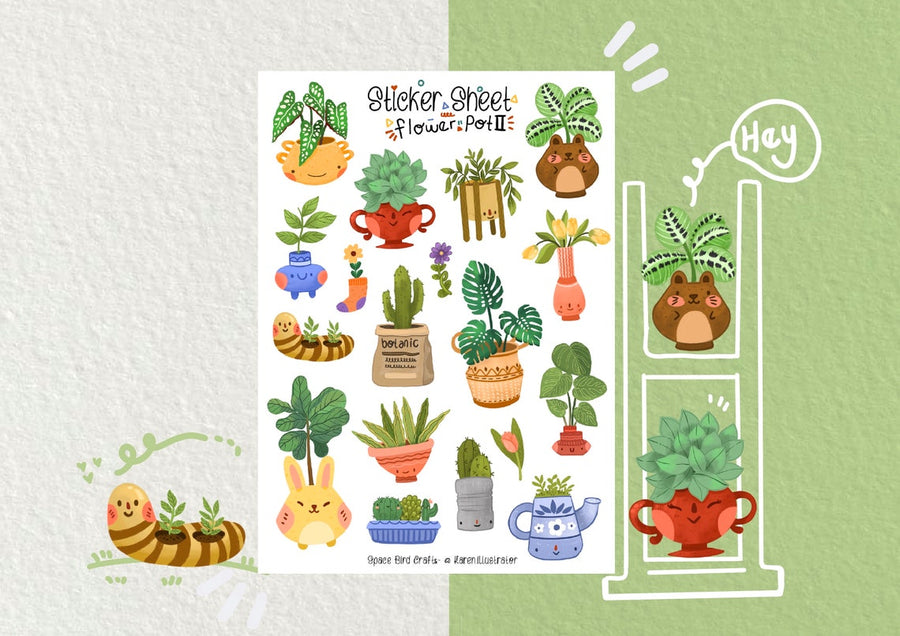 Flower Pot 2 Sticker Sheet