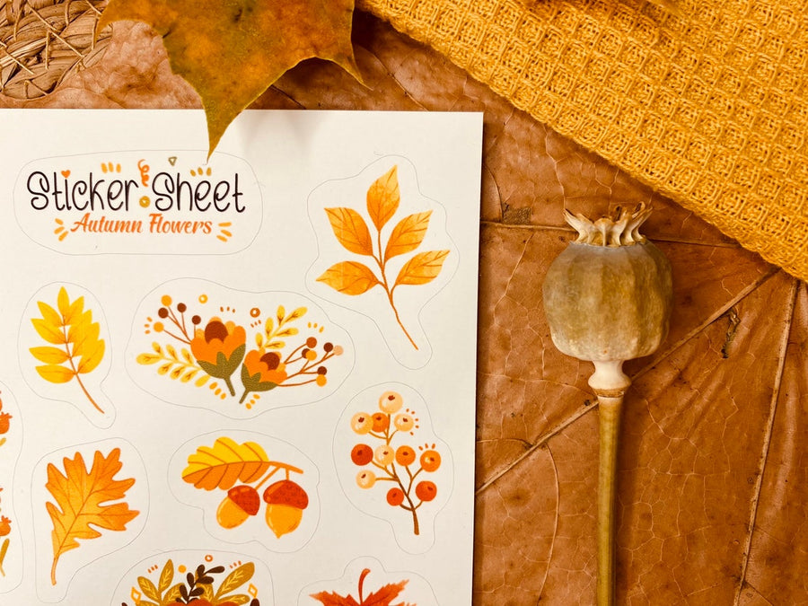 Autumn Flowers Sticker Sheet